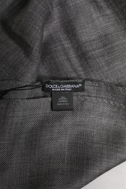 Dolce & Gabbana Gray Logo Print Neck Warmer Wrap Shawl Scarf